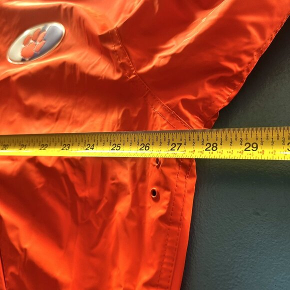 Clemson Men’s Jacket Hooded Fleece-Lined Wind Rain Coat Vinyl Tigers Orange XL - Picture 16 of 16